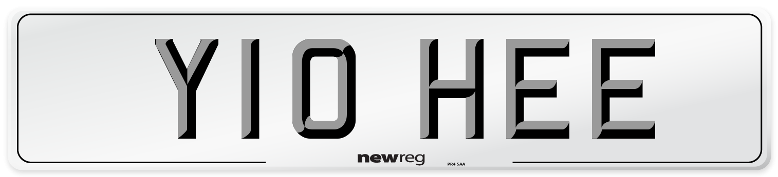 Y10 HEE Number Plate from New Reg
